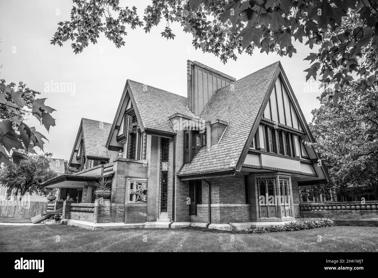 Nathan G. Moore Haus des berühmten Architekten Frank Lloyd Wright in Oak Park, USA Stockfoto