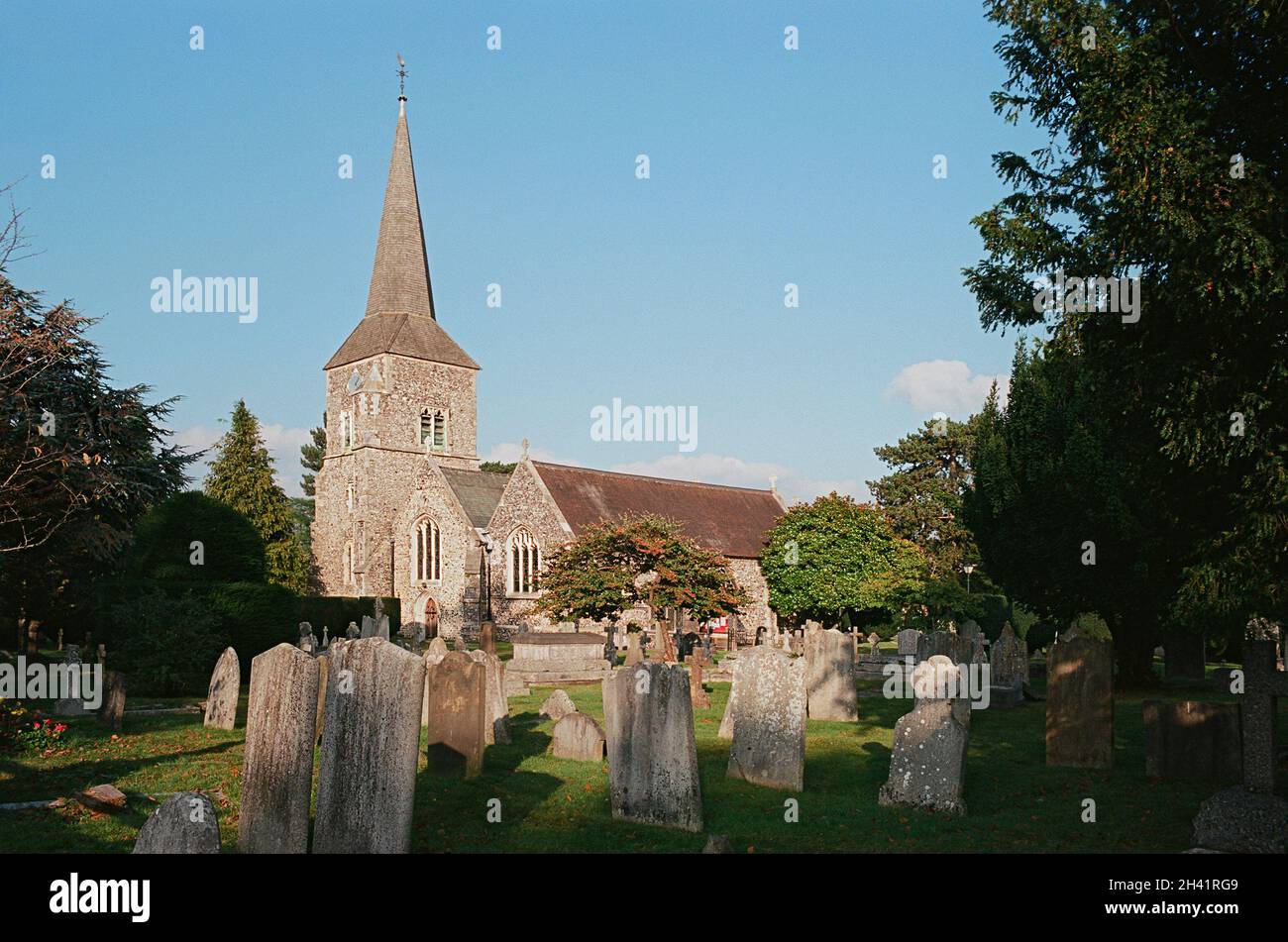 Die historische Kirche St. Nicolas in Chislehurst, Kent, im Großraum London Borough of Bromley Stockfoto