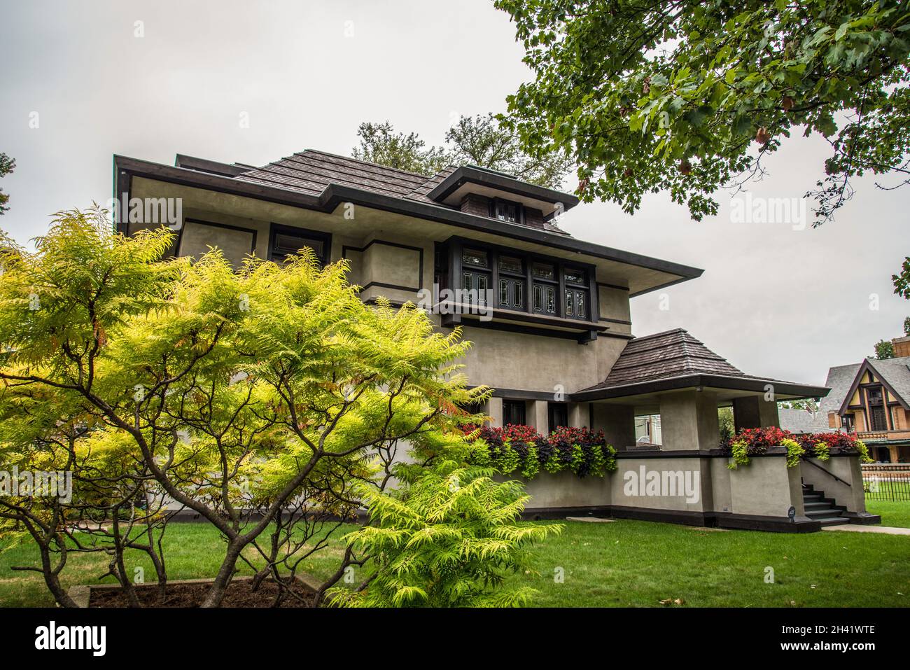 Frank W. Thomas Haus des berühmten Architekten Frank Lloyd Wright in Oak Park, USA Stockfoto