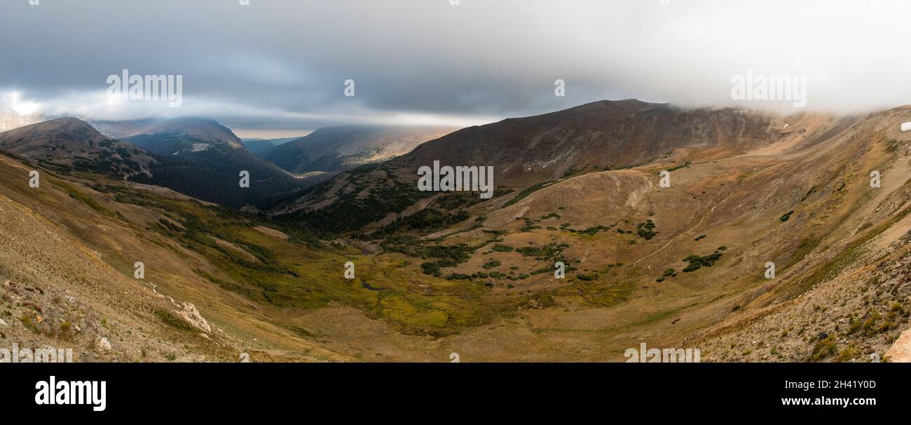 Tolle Aussicht hoch in den Bergen des Rocky Mountain NP, USA Stockfoto