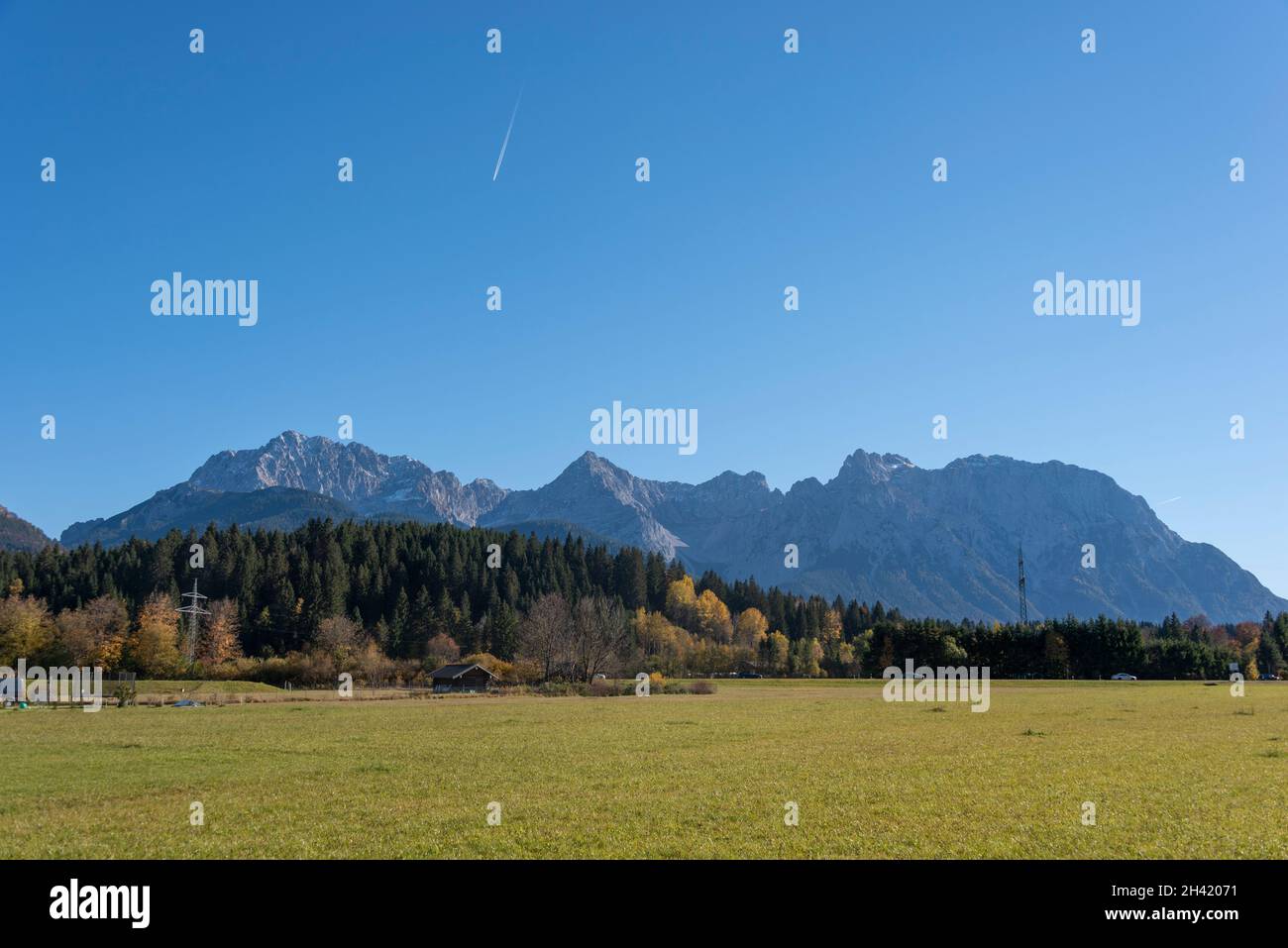 Karwendelgebirge, Krün, Werdenfelser Land, Oberbayern, Bayern, Deutschland Stockfoto