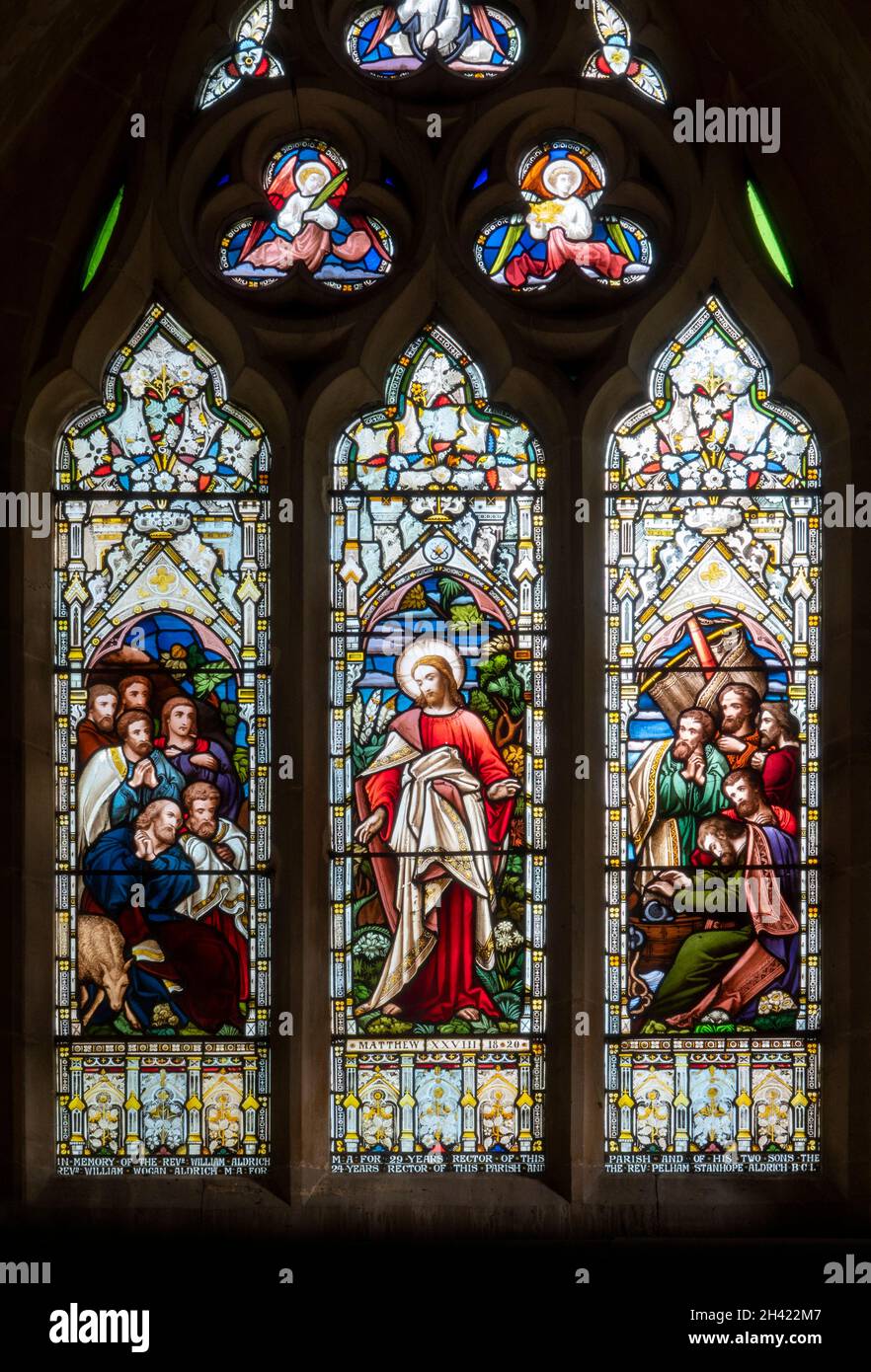 Buntglasfenster St. Andrew's Church Boyton, Suffolk Stockfoto