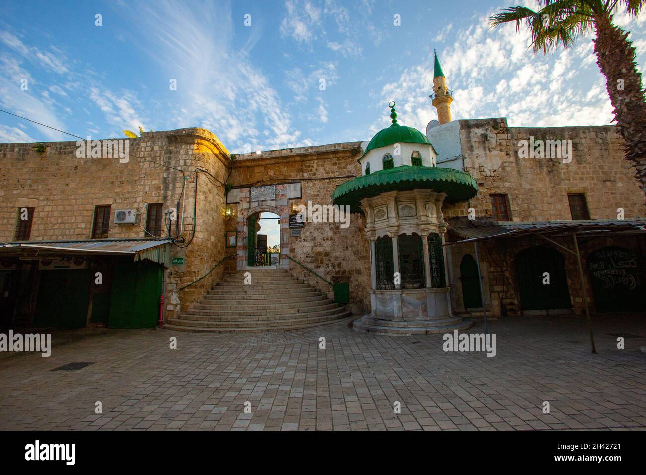 Die Al-Jazzar-Moschee der Stadt Acre Stockfoto