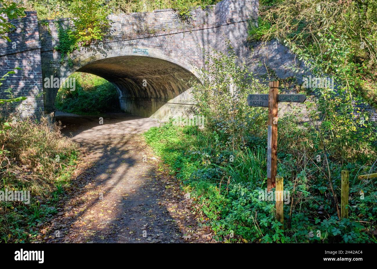 Die Great Hay Steigung über den Silkin Way in der Nähe von Coalport, Ironbridge, Shropshire Stockfoto