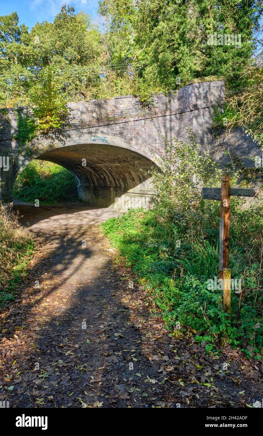 Die Great Hay Steigung über den Silkin Way in der Nähe von Coalport, Ironbridge, Shropshire Stockfoto