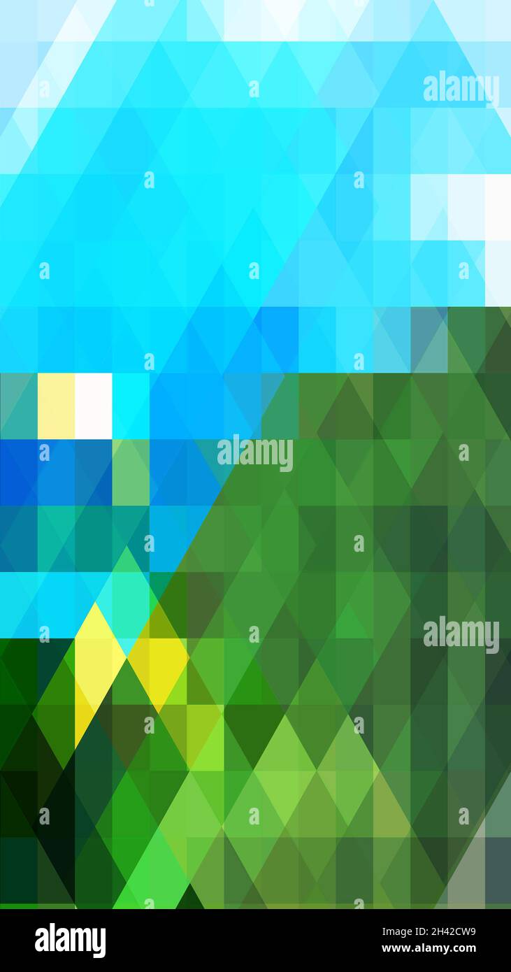Abstrakte lebendige geometrische Dreiecke architektonischen Hintergrund vertikalen Layout. Stockfoto