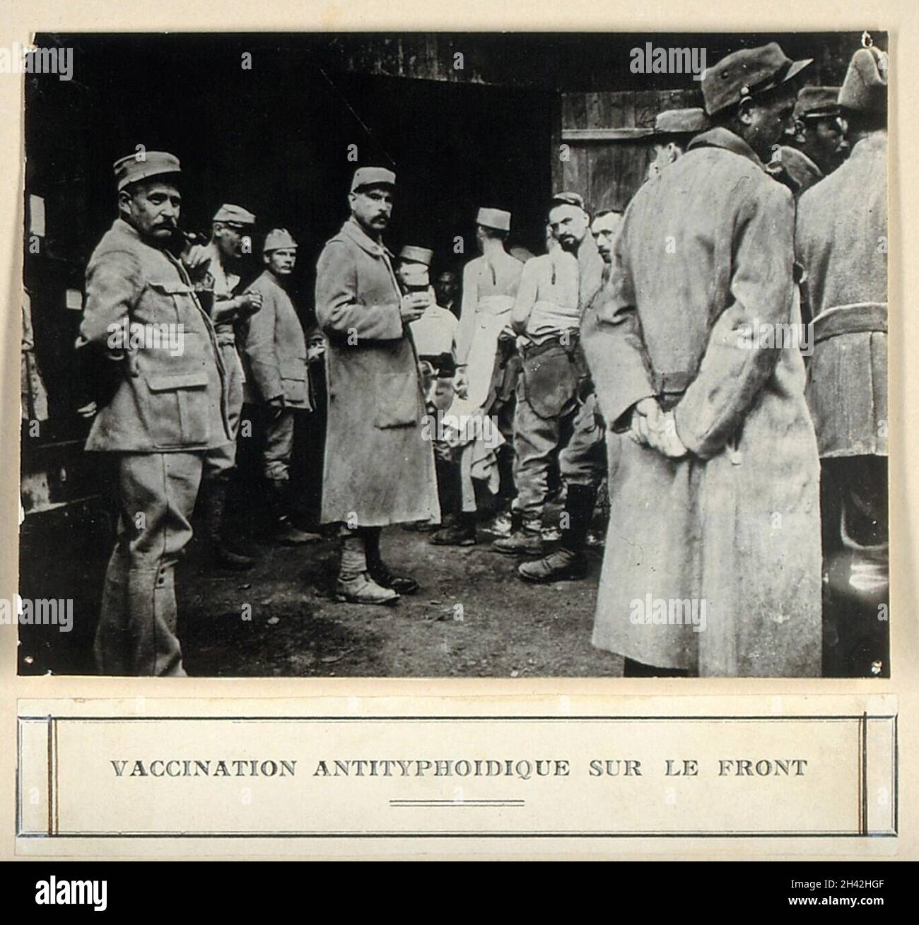 Anti-Typhus-Impfung im Ersten Weltkrieg Foto. Stockfoto