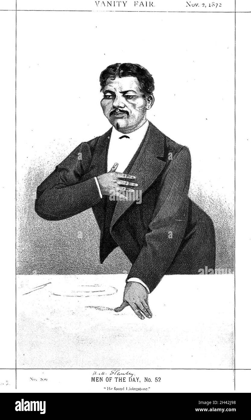 Sir Henry Morton Stanley. Farblithographie nach C.A. Loye [Montbard], 1872. Stockfoto