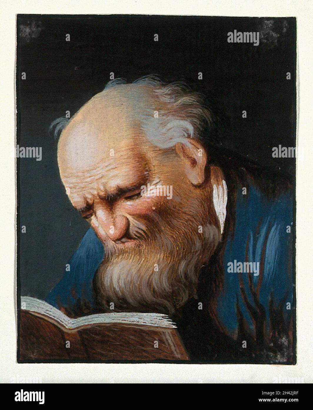 Ein nicht identifizierter männlicher heiliger (St. Paul?) Ein Buch lesen. Gouache. Stockfoto Ein nicht identifizierter männlicher heiliger (St. Paul?) Ein Buch lesen. Gouache. Stockfoto