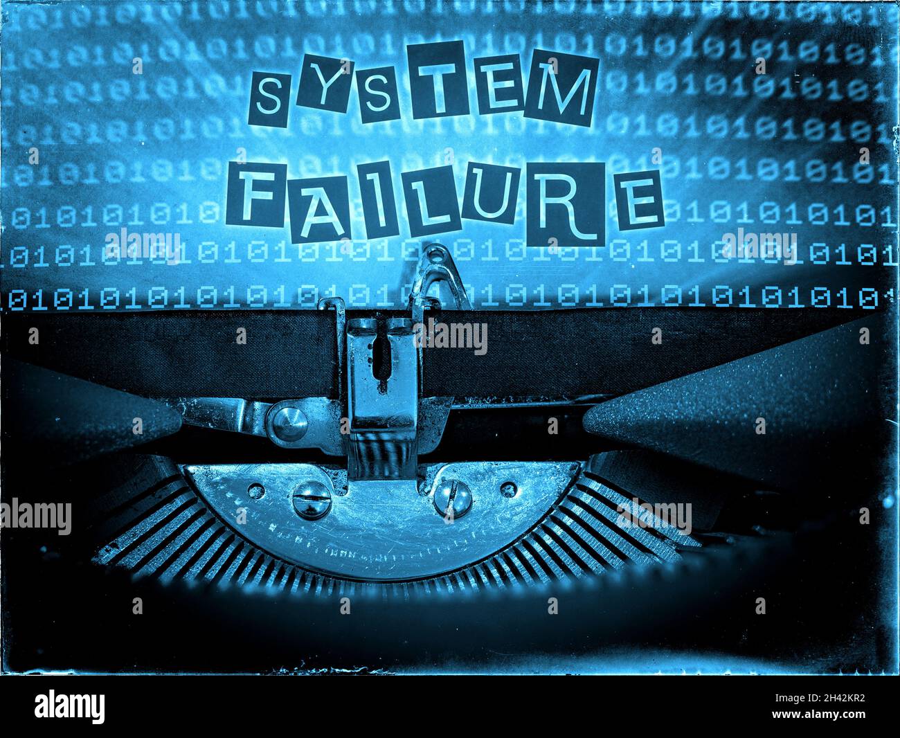 Schreibmaschine, Technologie, Retrofuturismus, Systemausfall Stockfoto