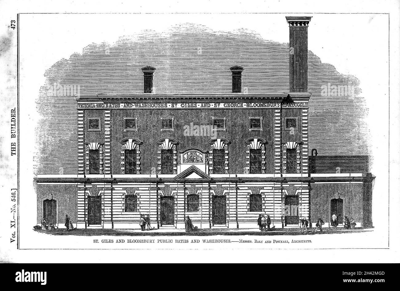 Gravur: 'St. Öffentliche Bäder von Giles und Bloomsbury Stockfoto