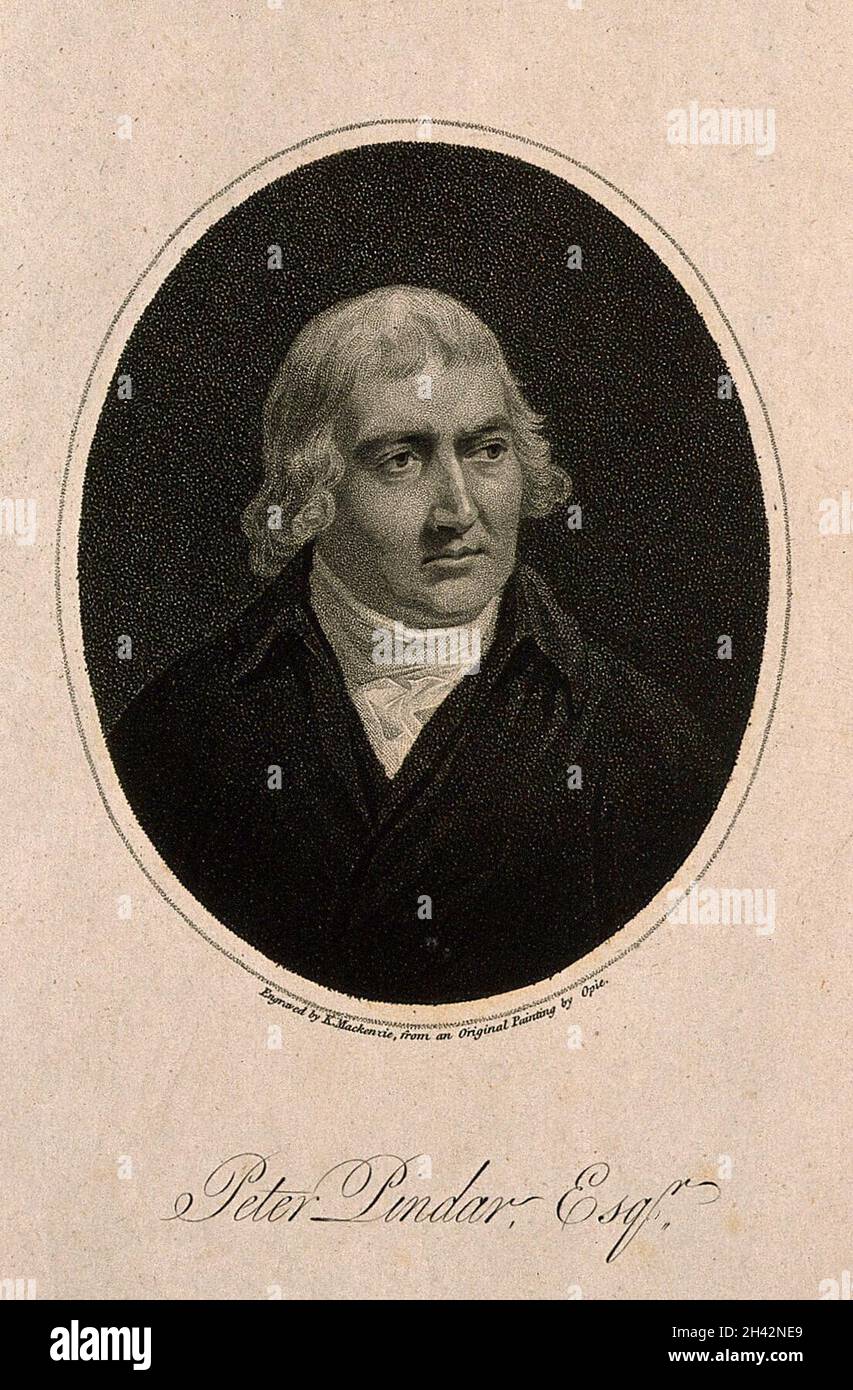 John Wolcot [Peter Pindar]. Kupferstich von K. Mackenzie, 1798, nach J. Opie. Stockfoto