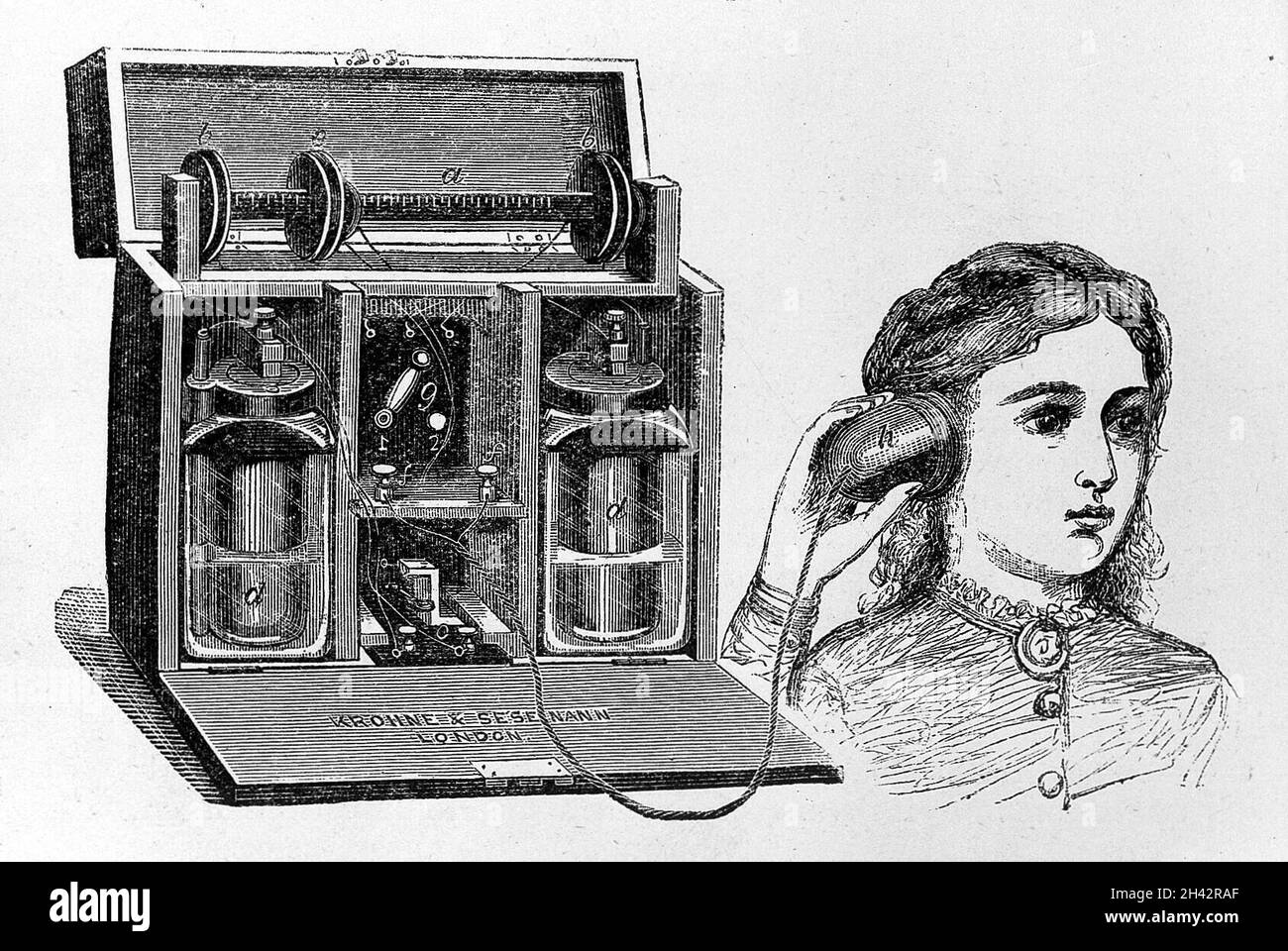 „Professor Hughes“-Audiometer“. Stockfoto