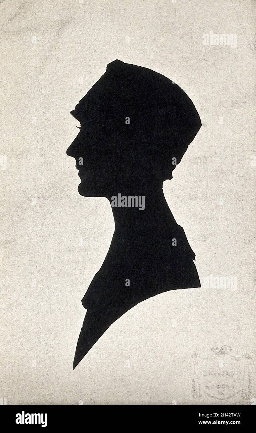 Ada Misner, Sekretärin von Sir Henry Wellcome. Silhouette. Stockfoto