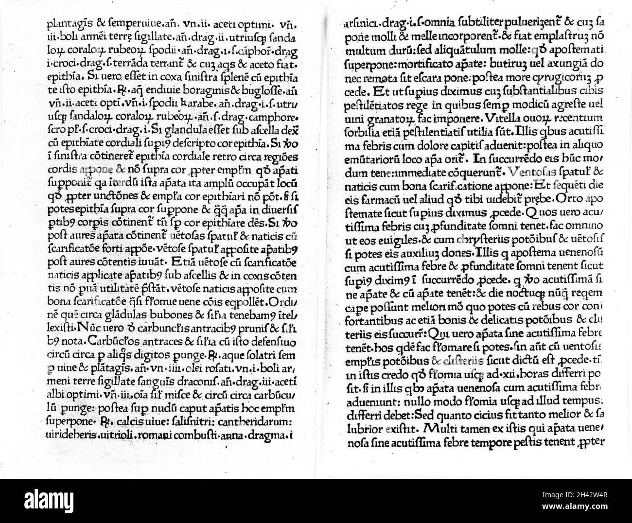 Capellutus, De curatione pestiferorum apostematum. Stockfoto