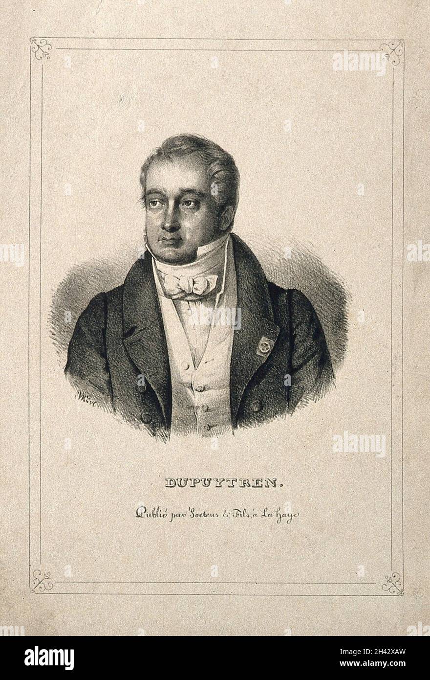 Guillaume, Baron Dupuytren. Lithographie von [W. C. C. VAN L.]. Stockfoto