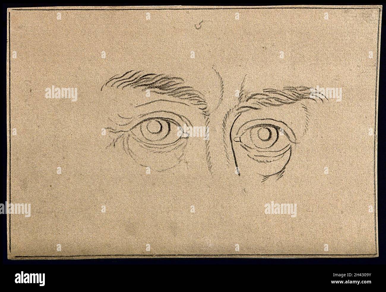 Augen, die (laut Lavater) einen guten, aber schwachen und damit möglicherweise verdächtigen Charakter ausdrücken. Zeichnung, c. 1794. Stockfoto
