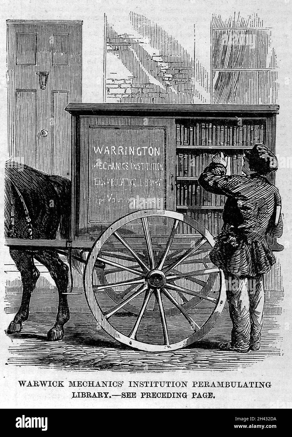 Warwick Mechanics Institution Perambulating Library. Stockfoto