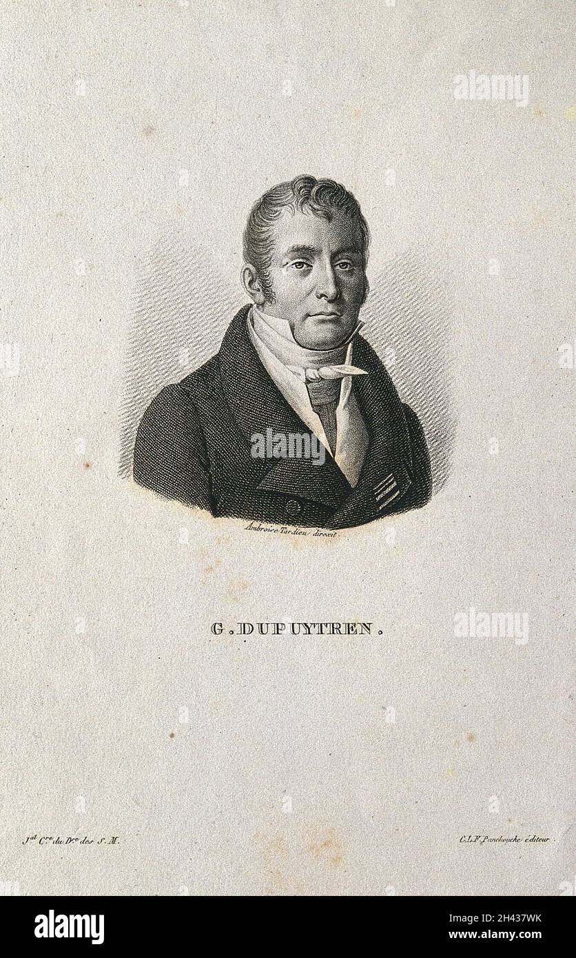 Guillaume, Baron Dupuytren. Kupferstich von A. Tardieu. Stockfoto