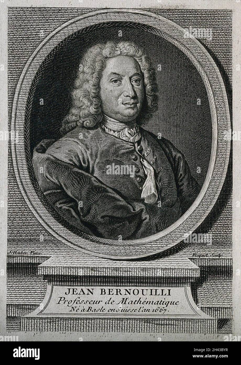 Johann Bernoulli. Linienstich von E. Ficquet, 1765, nach J. Huber. Stockfoto