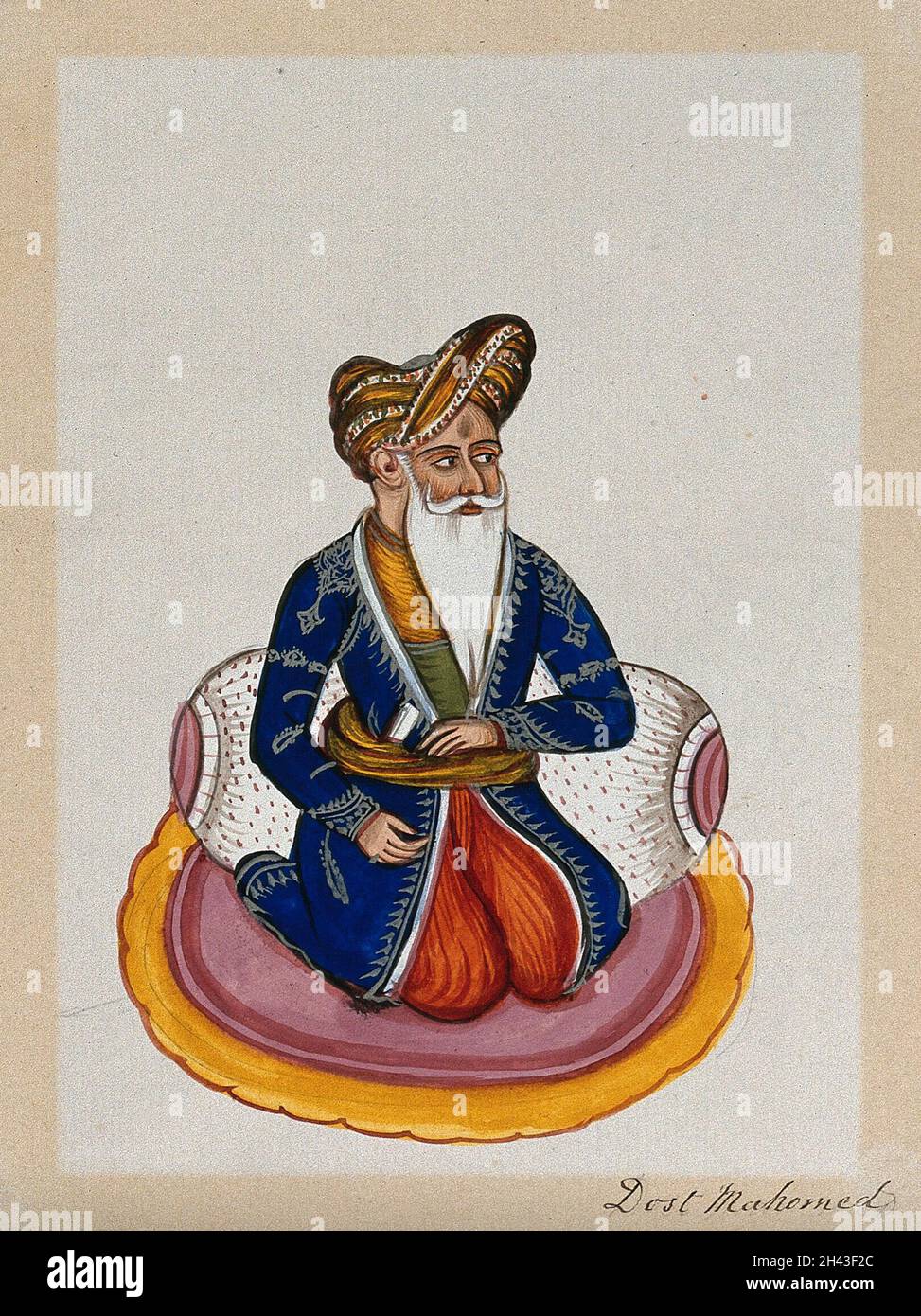 Mohamed. Gouache-Gemälde eines indischen Malers. Stockfoto