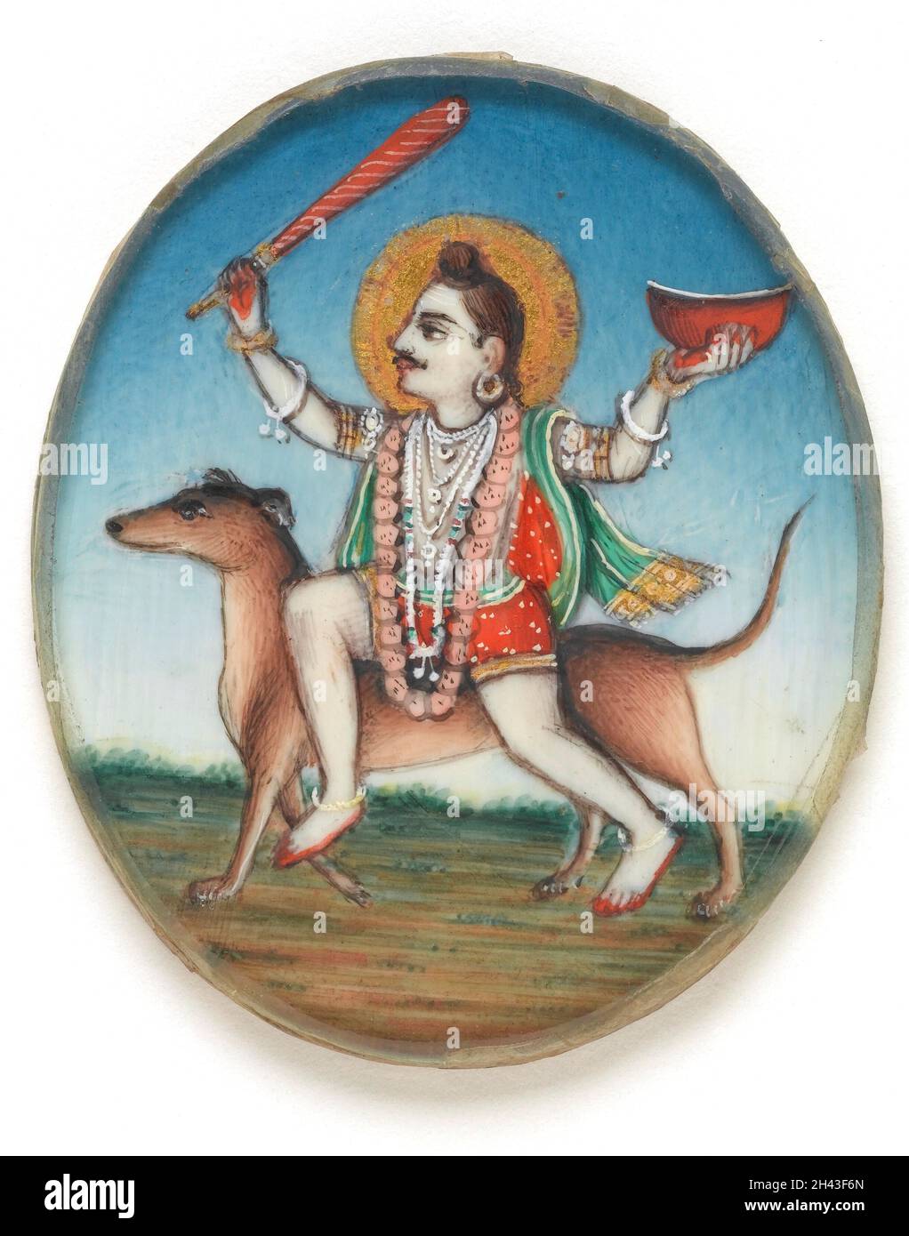 Herr Shiva als Bhairav Stockfoto