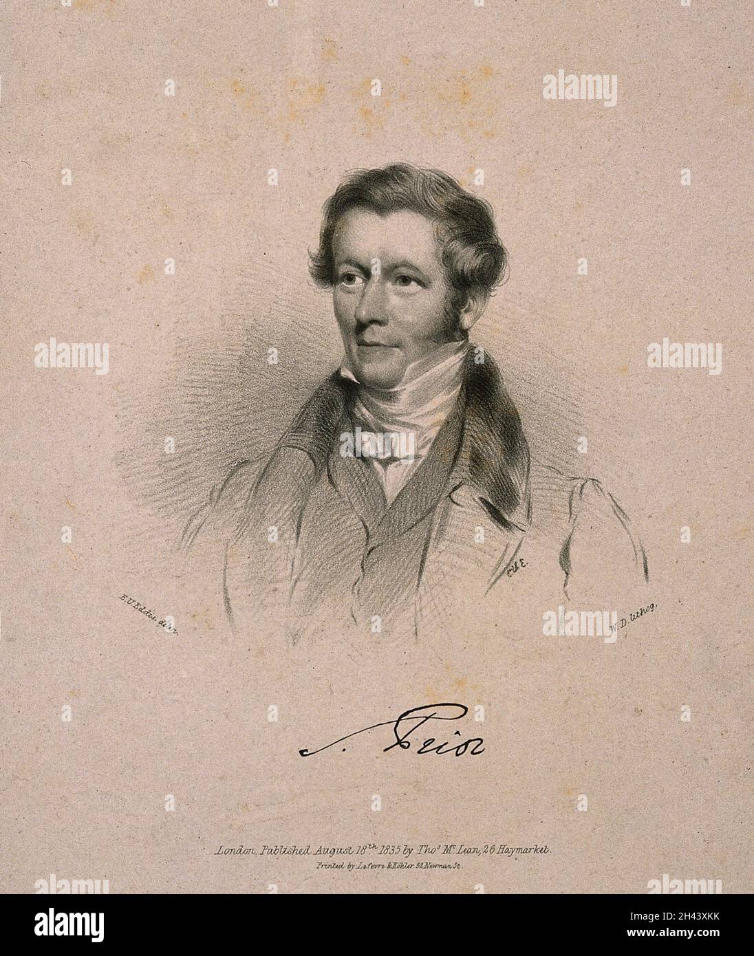 Sir James Prior. Lithographie von W. Drummond, 1835, nach E. U. Eddis. Stockfoto