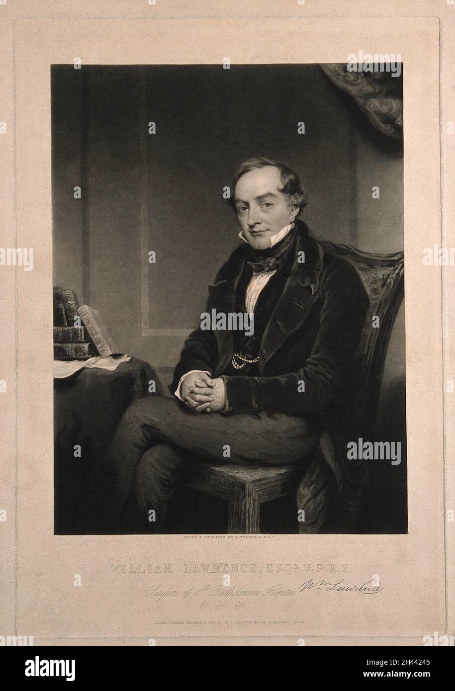 Sir William Lawrence. Mezzotint von C. Turner, 1839, nach sich selbst. Stockfoto