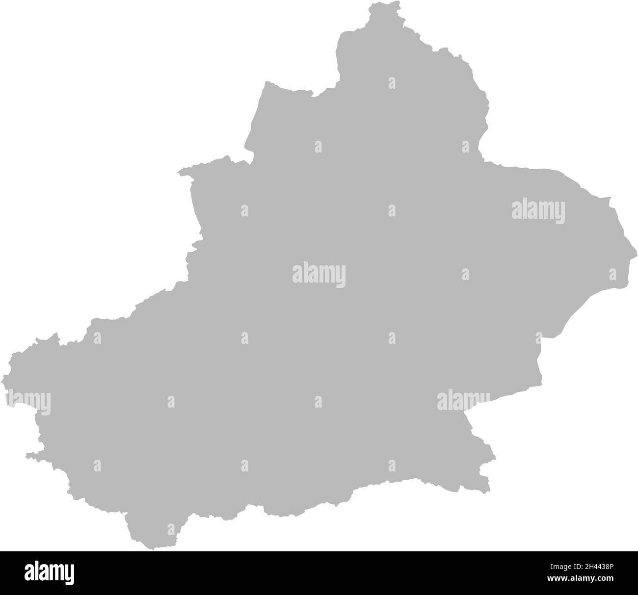 Karte der Autonomen Region China xinjiang Uiguren. Grauer Hintergrund. Geschäftskonzepte und -Hintergründe. Stock Vektor