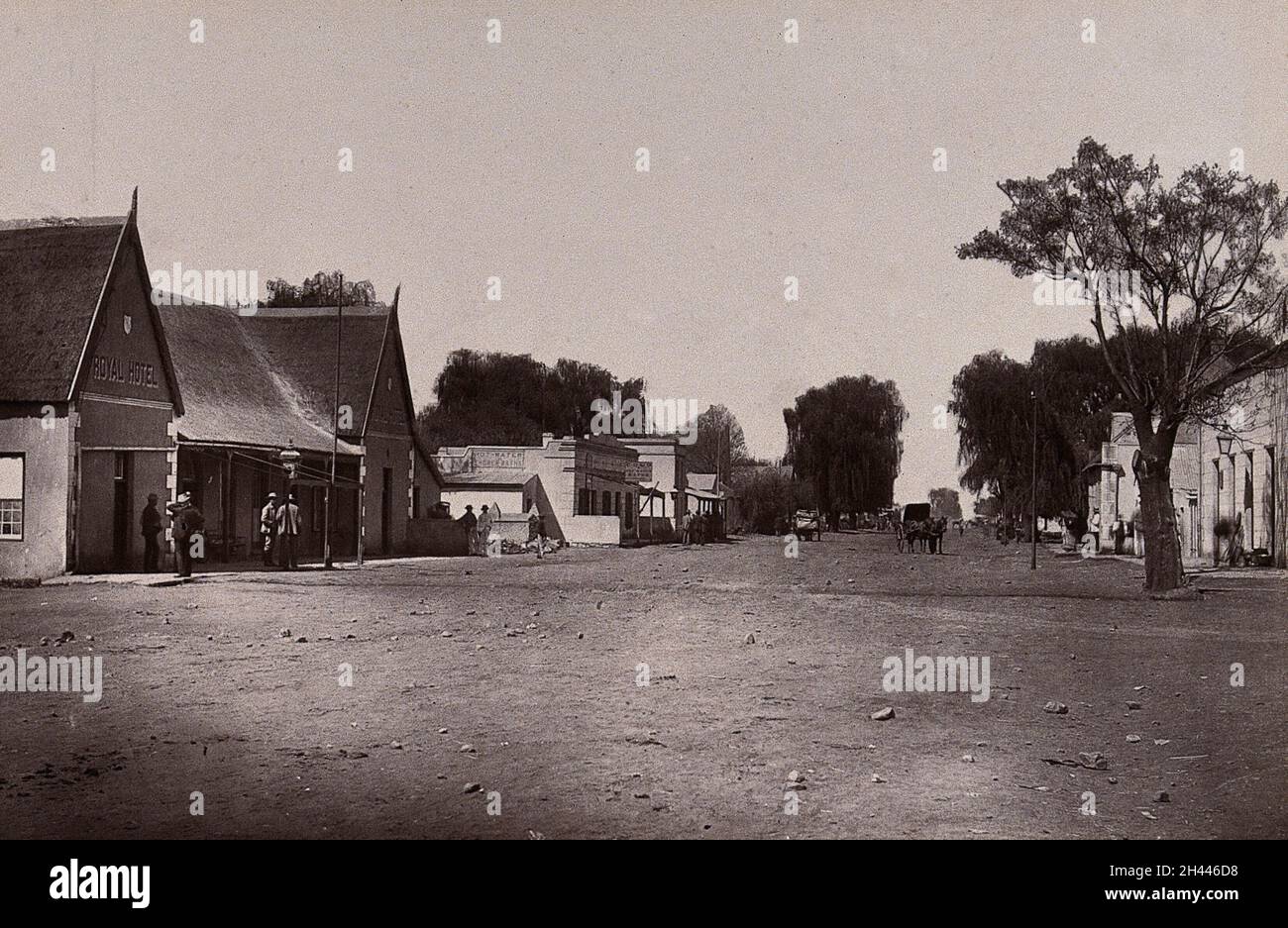 Transvaal Republic, Südafrika: Eine Straße in der Stadt Potchefstroom. Woodburytype, 1888, nach einer Fotografie von Robert Harris. Stockfoto