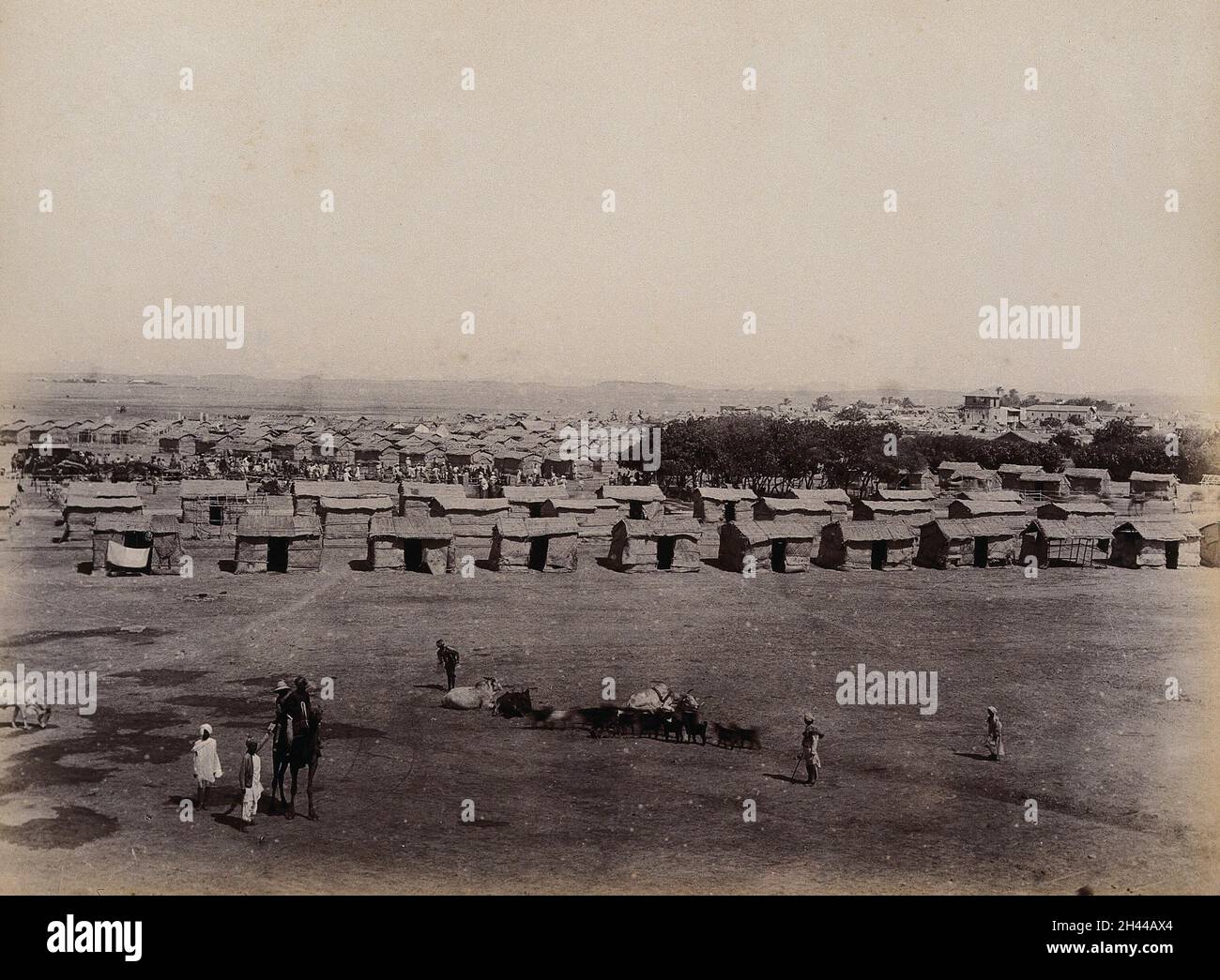 Ein Segregationslager, Karachi: Luftaufnahme. Foto, 1897. Stockfoto