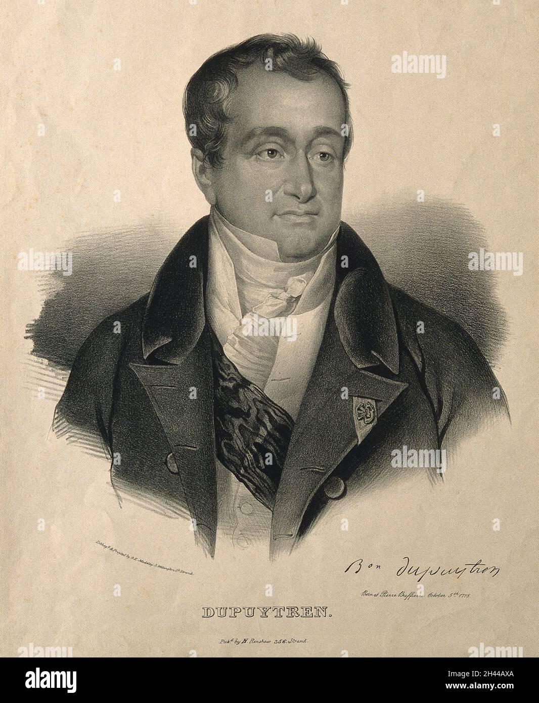Guillaume, Baron Dupuytren. Lithographie von G. E. Madeley. Stockfoto
