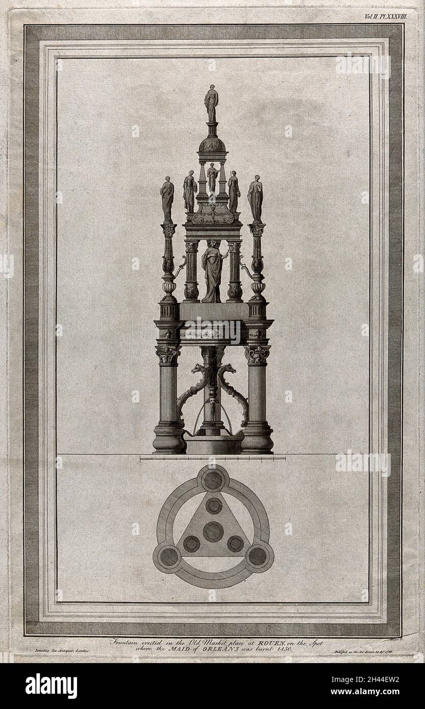 Die heilige Johanna von Arc. Stich von J. Basire, 1786. Stockfoto