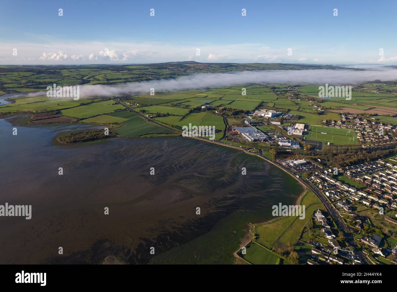 Drohnenbild der Stadt Dungarvan, County Waterford Stockfoto
