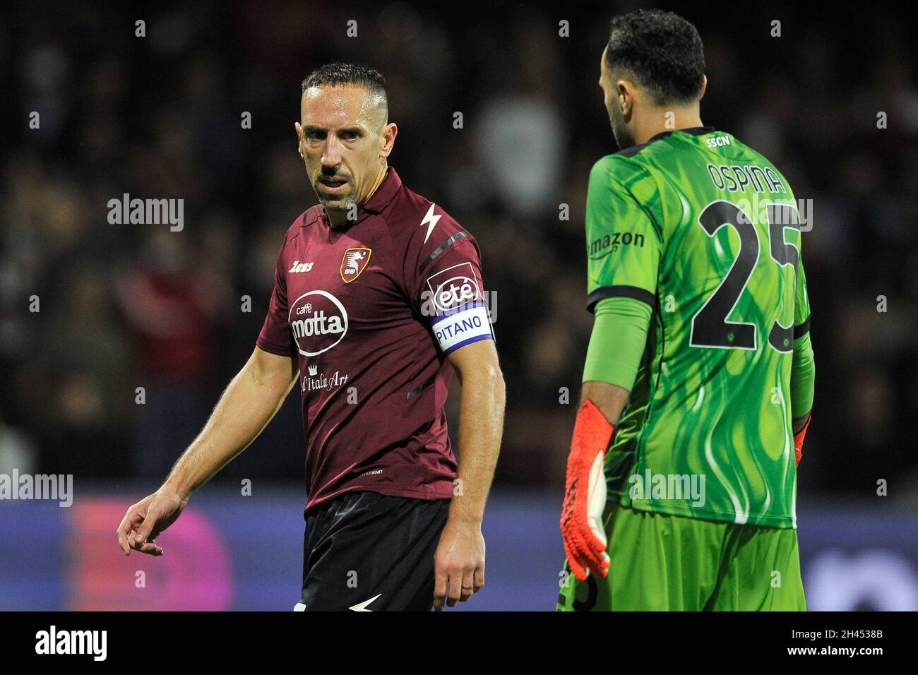 Salerno, Italien. Oktober 2021. Frank Ribery Spieler von Salernitana, während des Spiels der italienischen Serie A Meisterschaft zwischen Salernitana gegen Napoli Endergebnis 1-0, Spiel im Arechi Stadion in Salerno gespielt. Salerno, Italien, 31. Oktober 2021. (Foto von Vincenzo Izzo/Sipa USA) Quelle: SIPA USA/Alamy Live News Stockfoto