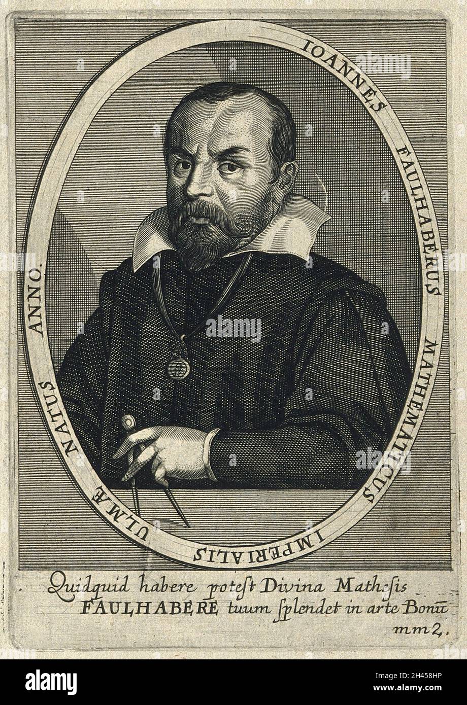 Johannes Faulhaber. Linienstich von C. Ammon, Junior, 1650. Stockfoto