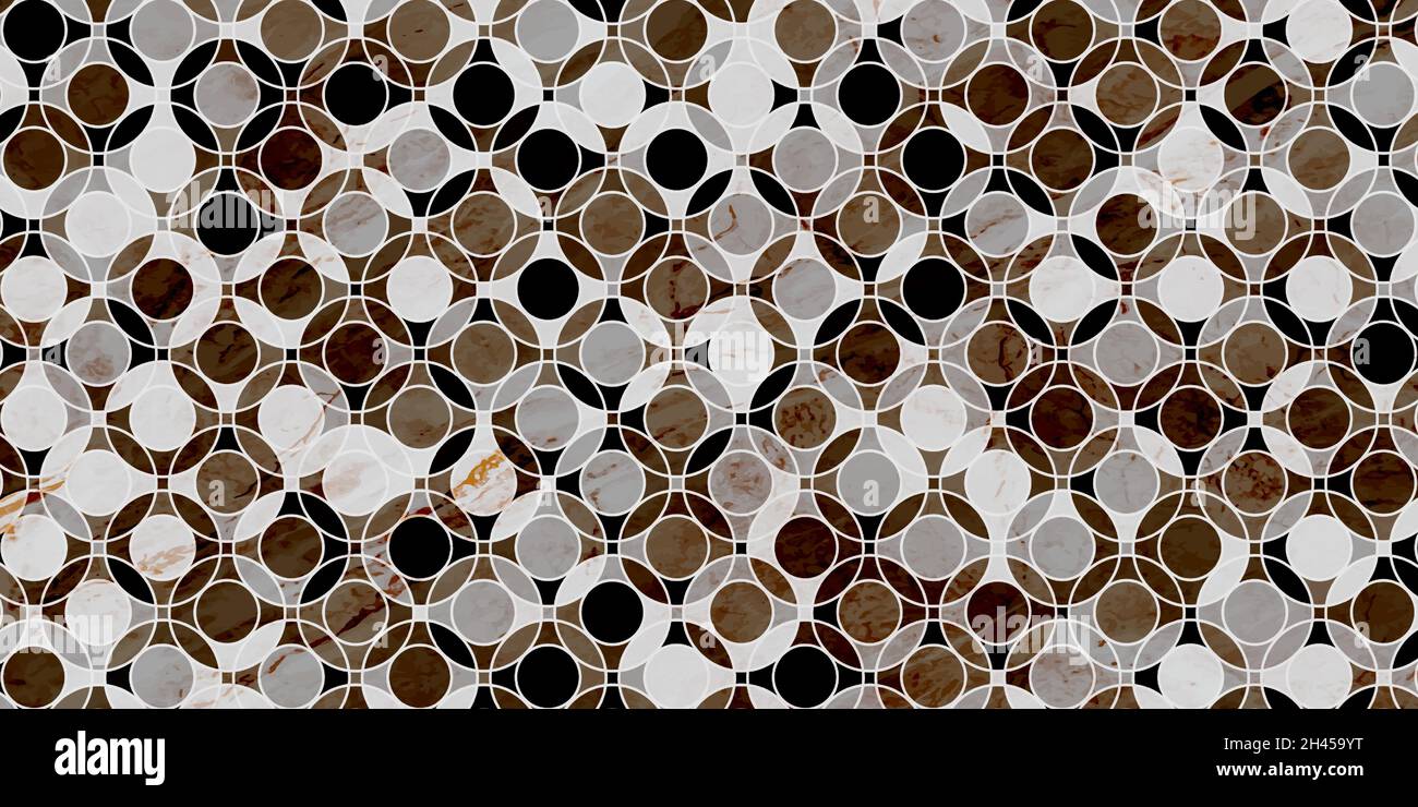 Geometrisches Muster Luxus-Hintergrund mit Kreis überlappen und Marmor-Textur Stock Vektor