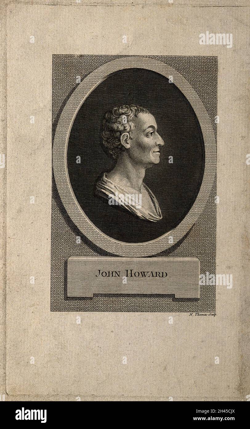 John Howard. Linienstich von N. Thomas. Stockfoto