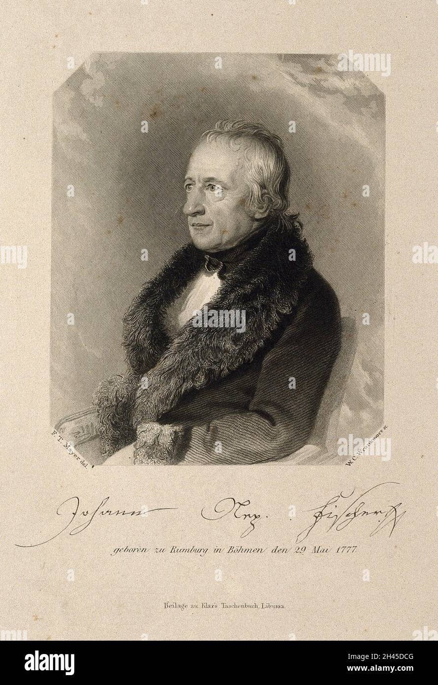 Johann Nepomuk Fischer. Stich von W. C. Wrankmore nach F. T. Mayer. Stockfoto