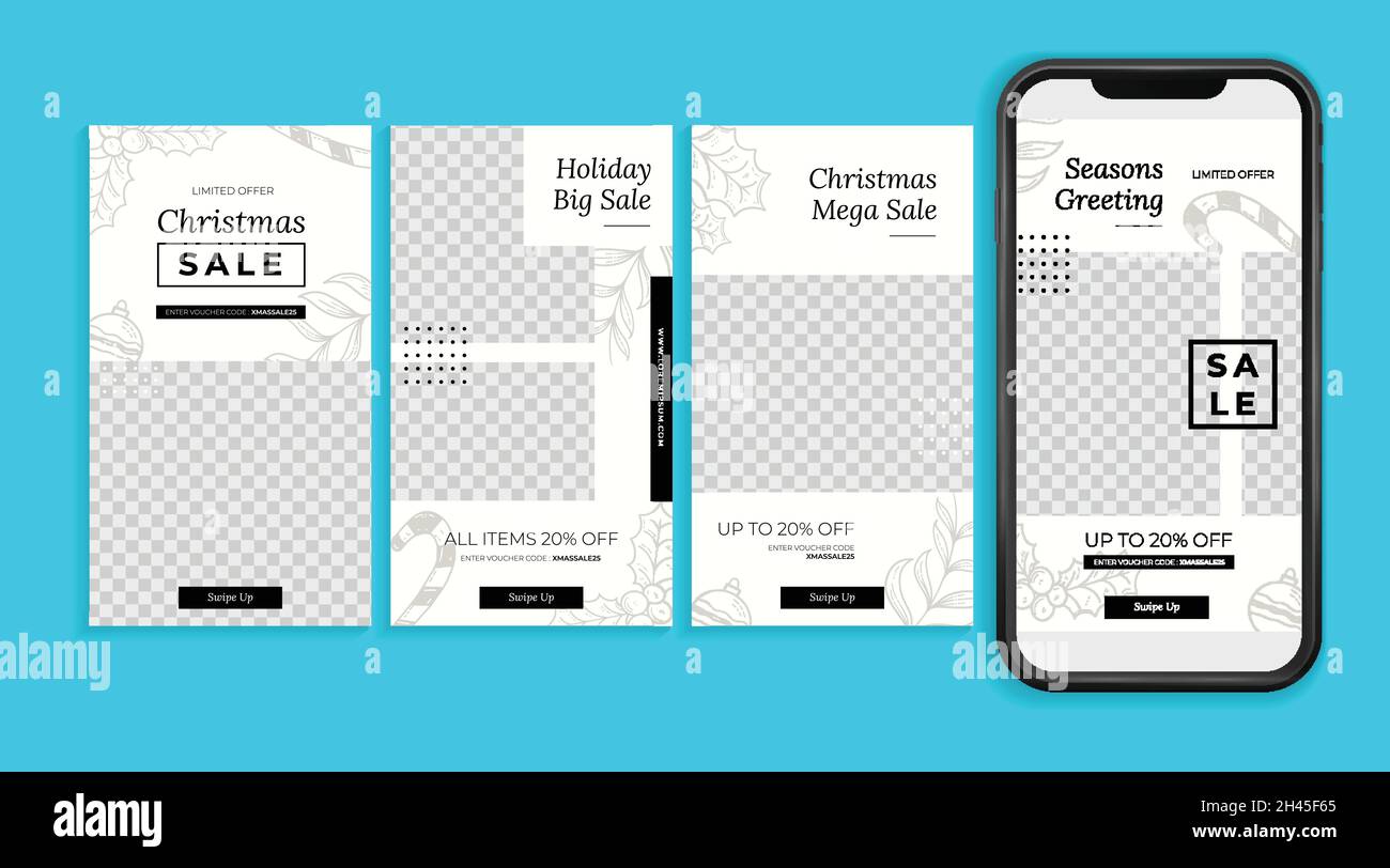 weihnachten Verkauf instagram Geschichten Vektor Design Illustration Stock Vektor