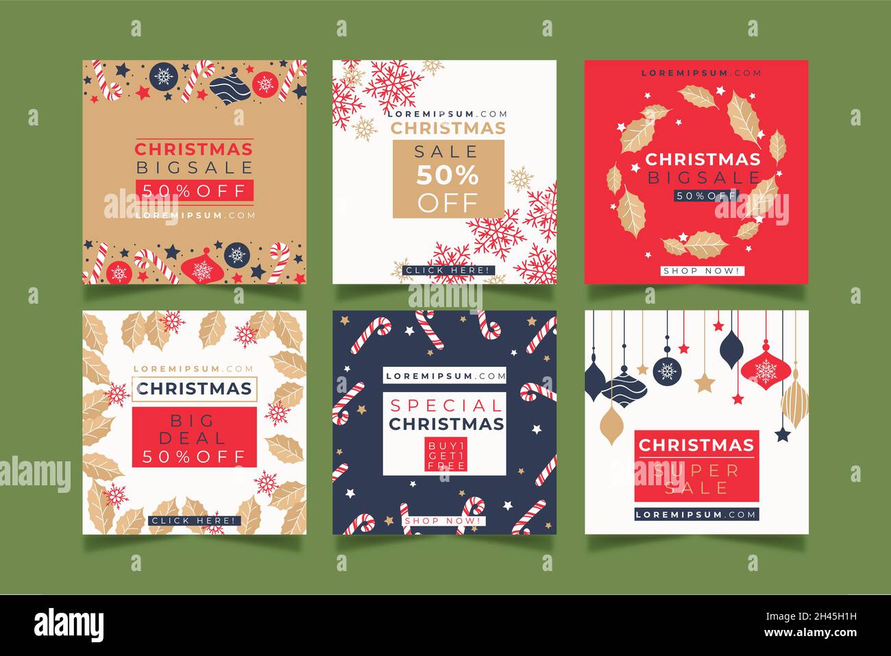 weihnachten Verkauf instagram Beiträge Vektor Design Illustration Stock Vektor