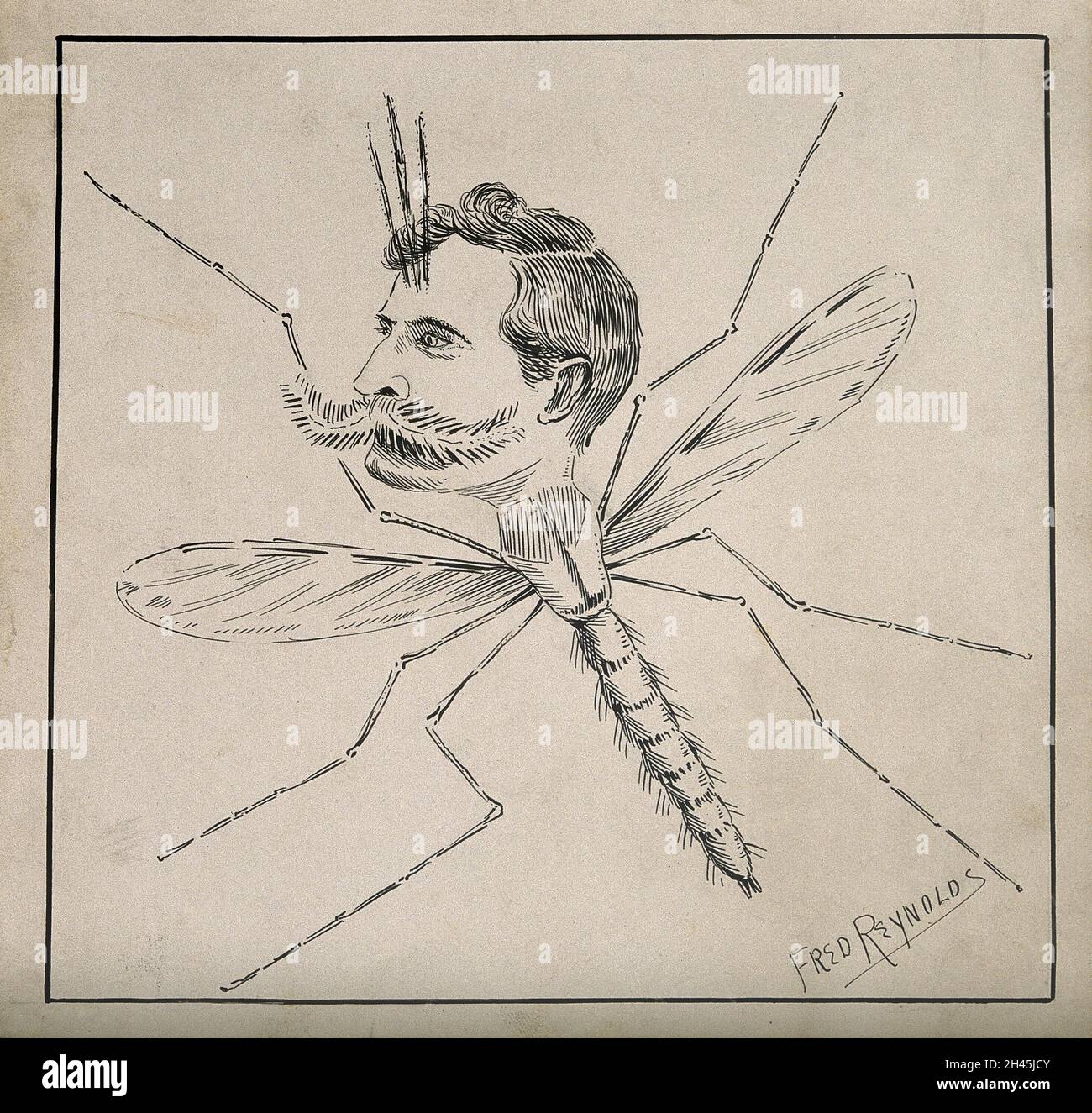 Henry Solomon Wellcome. Federzeichnung von F. Reynolds. Stockfoto