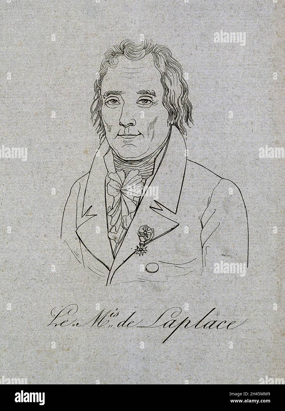 Pierre Simon, Marquis de Laplace. Liniengravur. Stockfoto