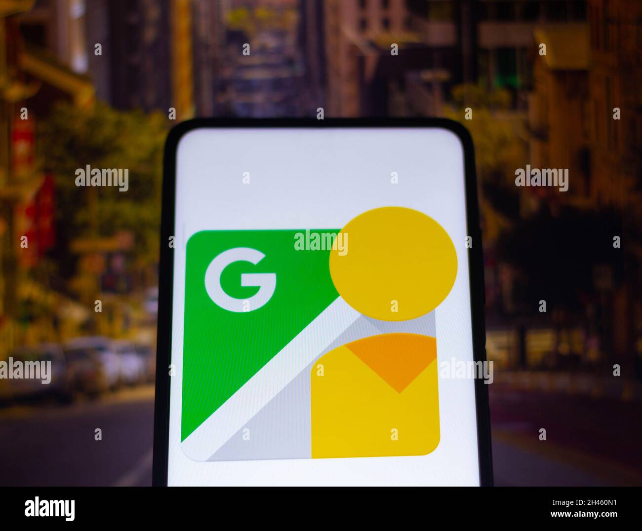 Brasilien. Oktober 2021. In dieser Abbildung wird das Google Street View-Logo auf einem Smartphone angezeigt. Kredit: SOPA Images Limited/Alamy Live Nachrichten Stockfoto