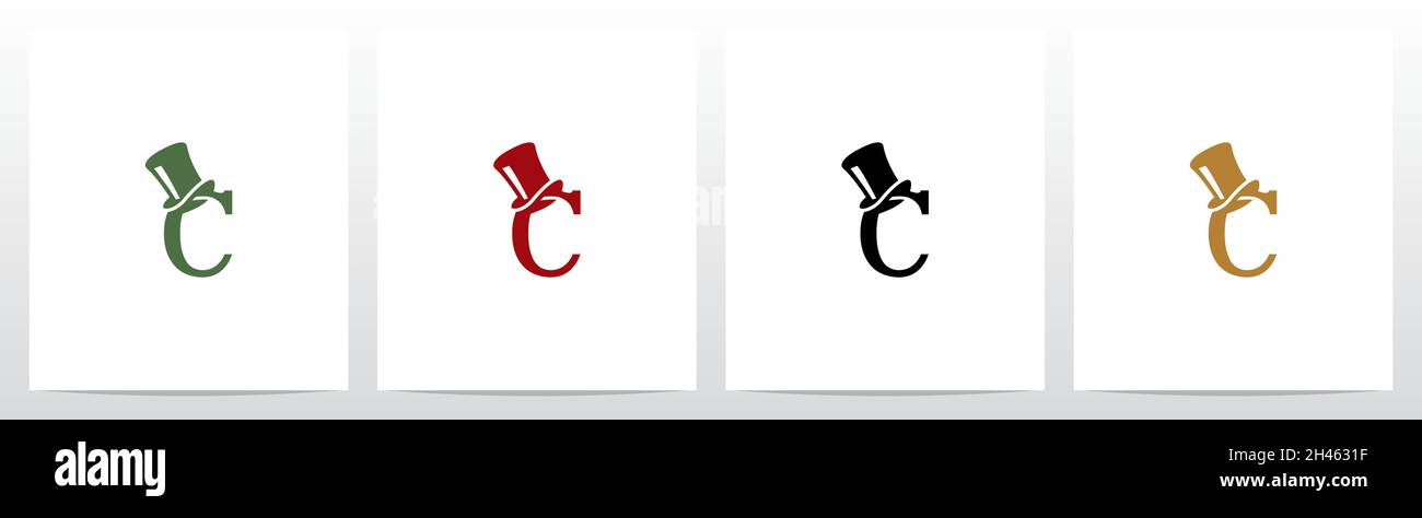 Top hat auf Letter Logo Design C Stock Vektor