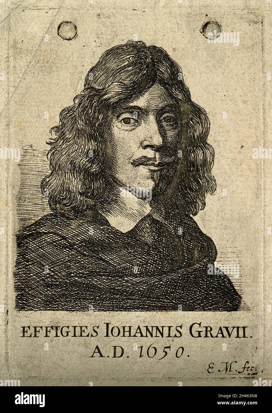 John Greaves. Radierung von E. MasCall, 1650. Stockfoto