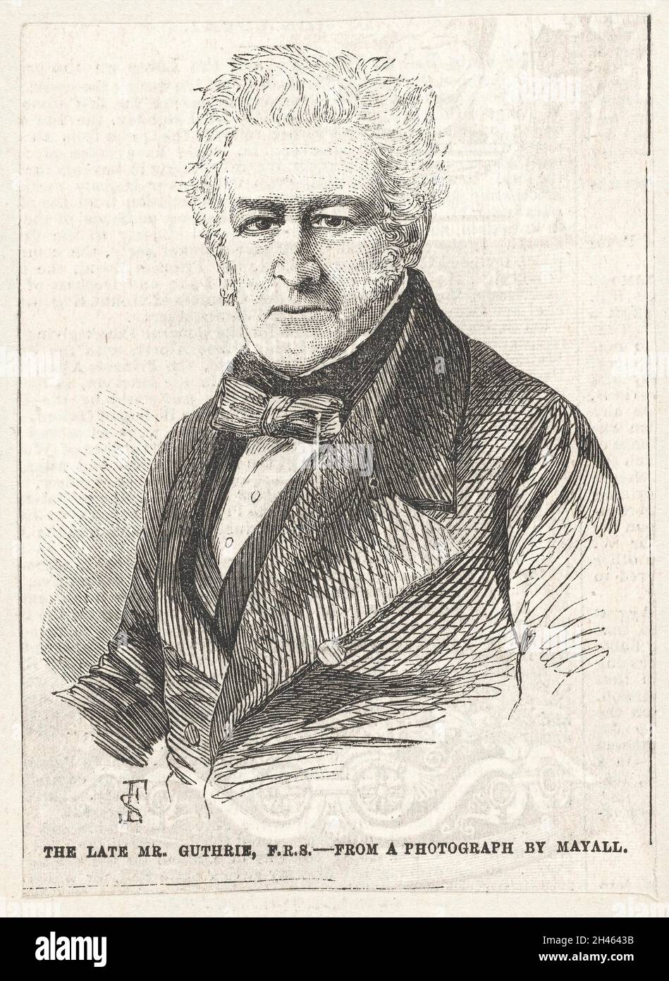 George James Guthrie. Holzstich von F.S., 1856, nach J. Mayall. Stockfoto