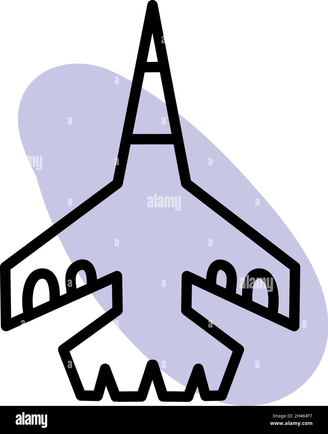 Schnelles Militärflugzeug, Illustration, Vektor, auf weißem Hintergrund. Stock Vektor