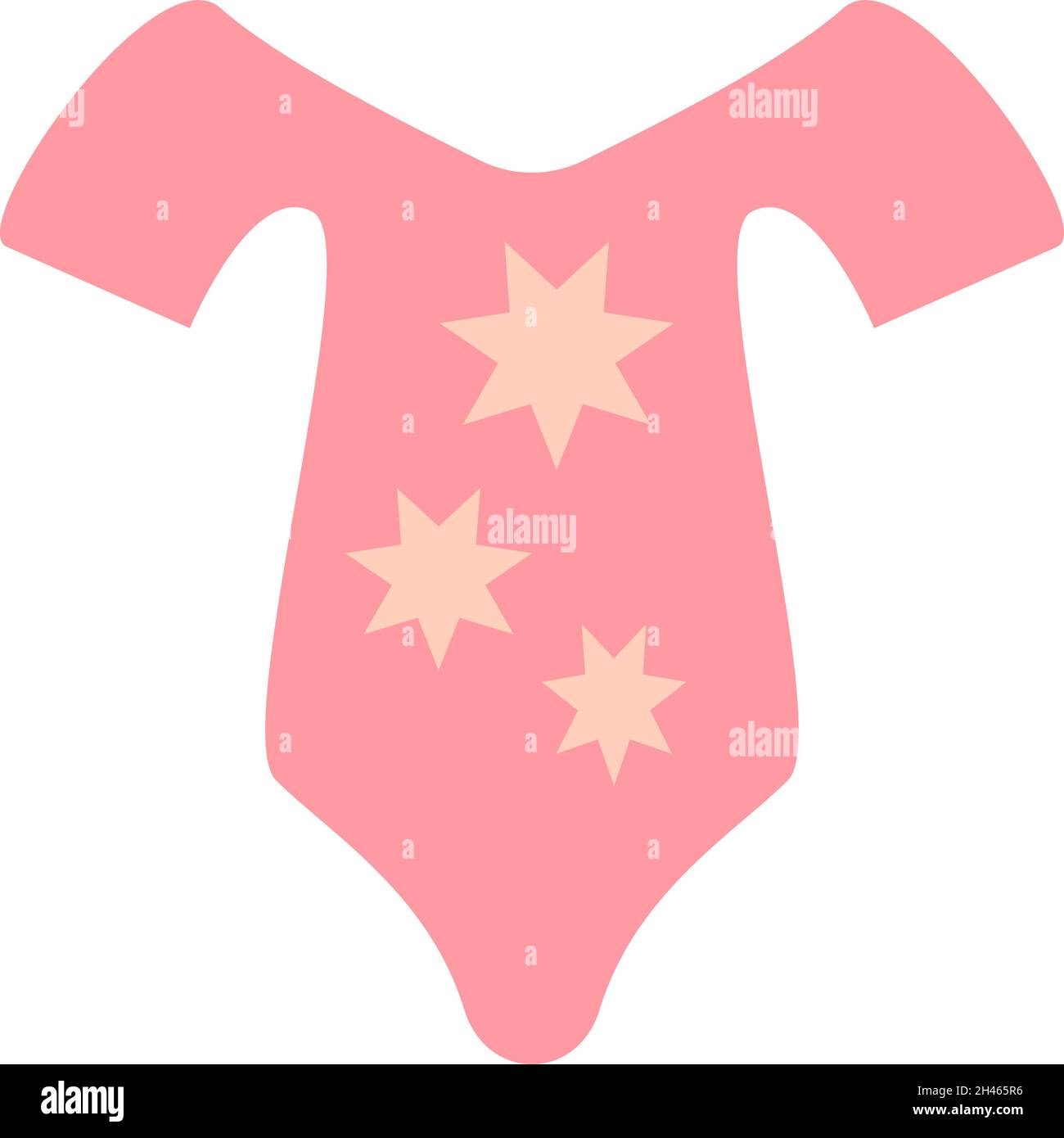 Rosa Babyanzug mit Sternen, Illustration, Vektor, auf weißem Hintergrund. Stock Vektor