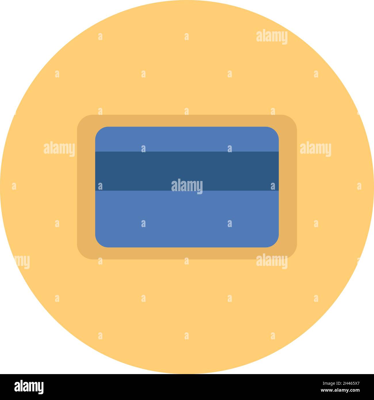 Blaue Kreditkarte, Illustration, Vektor, auf weißem Hintergrund. Stock Vektor